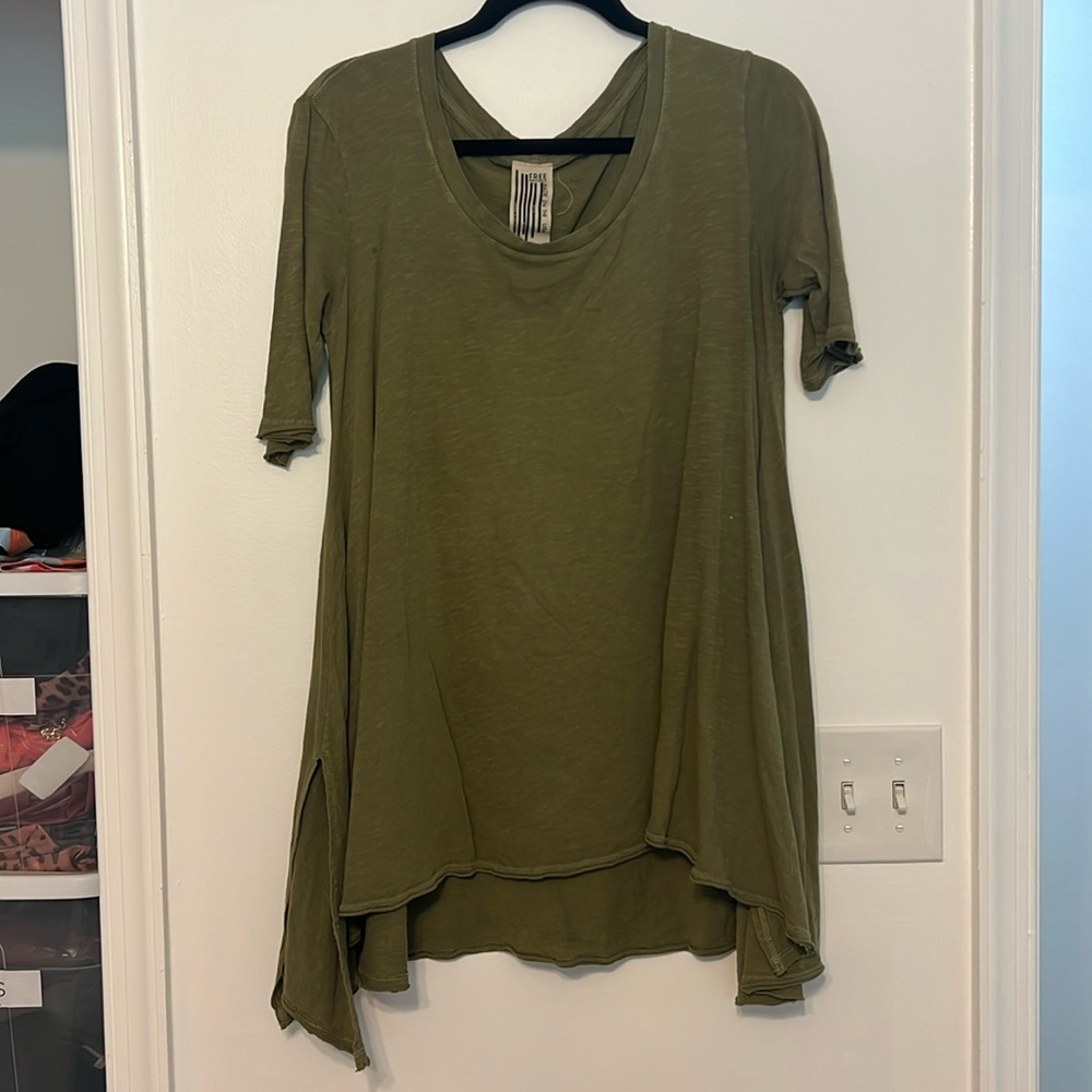Free People Short Sleeve Asymmetrical Top